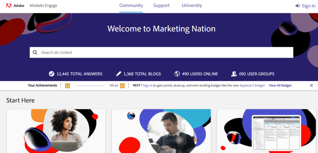 Marketo Engage Home Page Concept