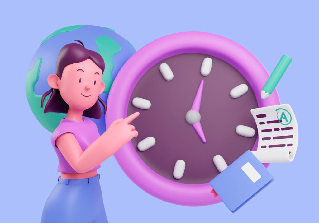 PSD Woman Holding Clock
