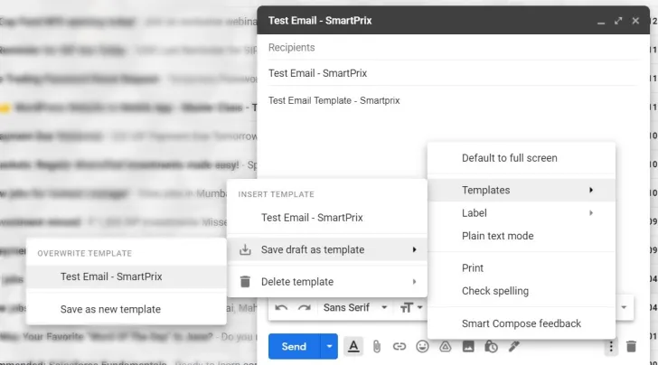 How To Overwrite A Gmail Template?