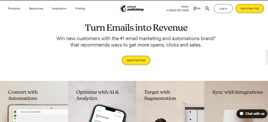 Mailchimp Home Page
