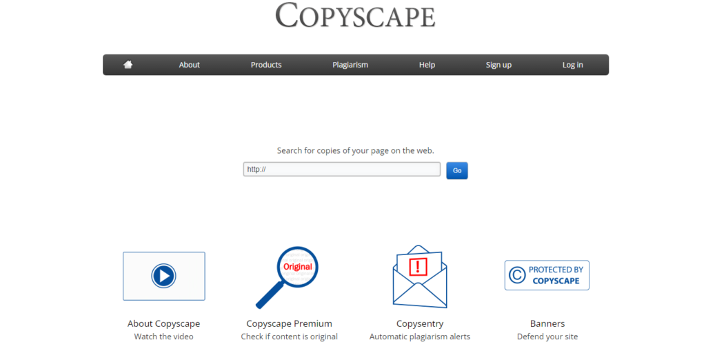 Copyscape Landing Page