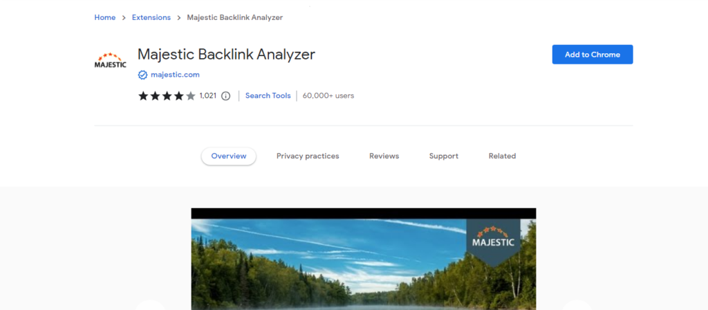 Majestic Backlink Analyzer Extension Concept