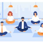 office-people-practicing-yoga-meditation