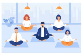 office-people-practicing-yoga-meditation