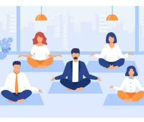 office-people-practicing-yoga-meditation