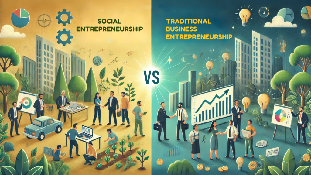 difference between social entrepreneurship and business entrepreneurship