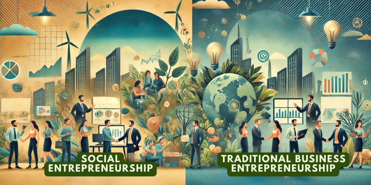 how does social entrepreneurship differ from traditional business entrepreneurship?